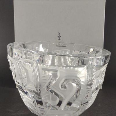 Lalique Vase 32 American Cup w/ Box & Paperwork