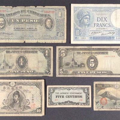 (7) WWII Japanese & International Bank Notes