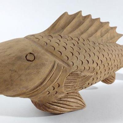 Carved Wooden Fish Sculpture 18