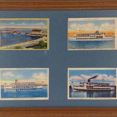 4 Vtg. Chesapeake Bay MD Ferry Boat Postcards
