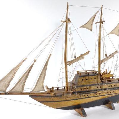 Vintage Model of Sailing Ship / Schooner