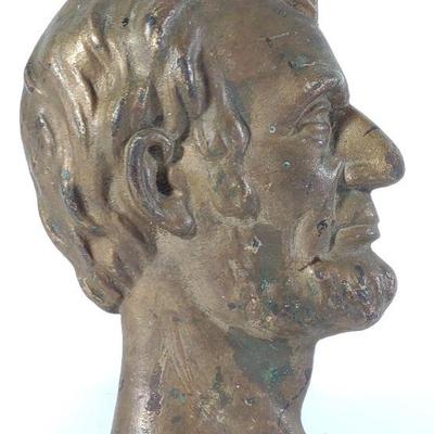 Cast Iron Abraham Lincoln Head Plaque