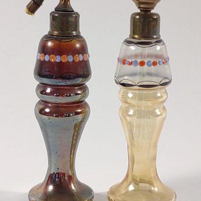 Two Glass Czechoslovakia Perfume Bottles