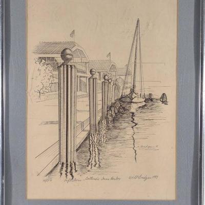 Will Bridges Signed Baltimore Inner Harbor Print