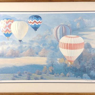 Noel Daggett Signed Hot Air Balloon Print Art
