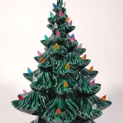Vintage Ceramic Light Up Christmas Tree 17