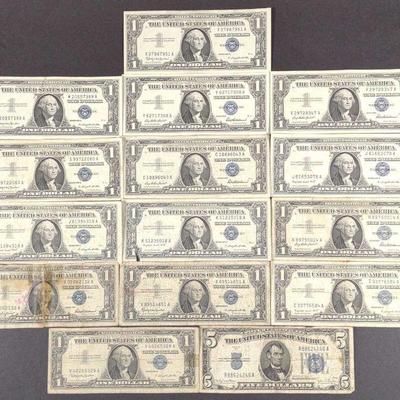 US Silver Certificate $1 & $5 Notes