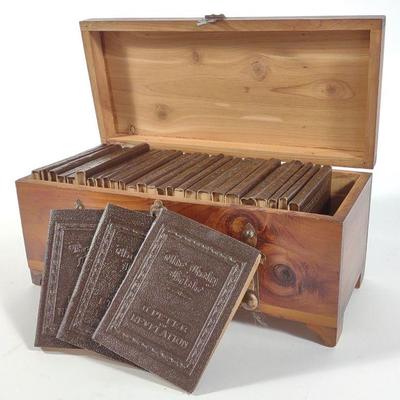 Little Leather Library Bible Set in Cedar Box