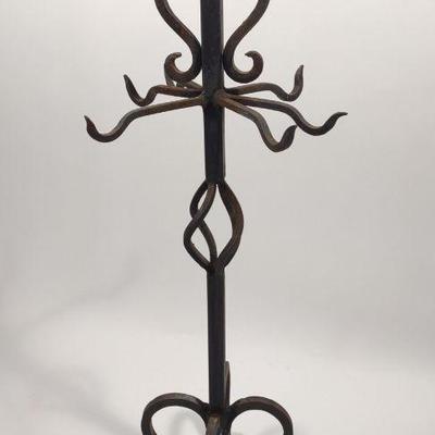 Antique Wrought Iron Fireplace Tool Stand