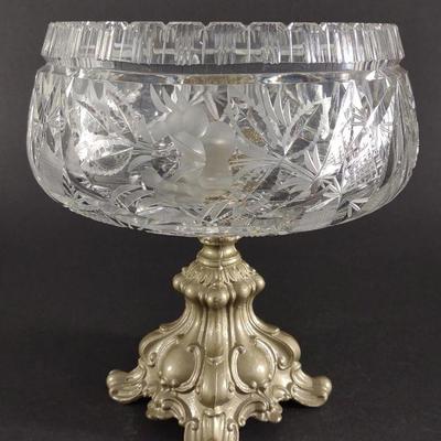 Cut Crystal Compote on Pedestal
