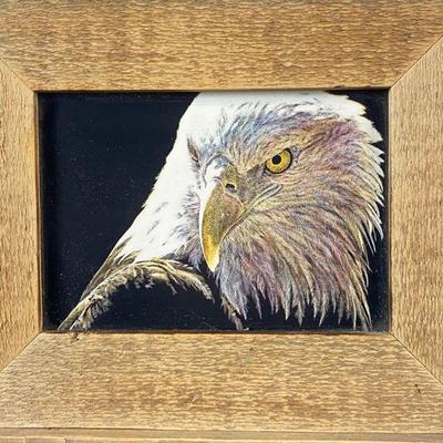Original Art by Colorado Artist Vivian Etmanczyk Using Scratchboard & Watercolor "Freedom" 12" x 10" Framed