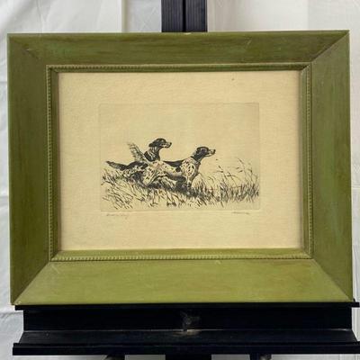  Original Drawing by Fred McCaleb "Breezy Day" in a Vintage Frame 21" x 17" Framed ~ Year Unknown