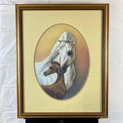  Signed Limited Edition Lithograph by Shary B. Akers 153/450 with an Oval Matting ~ 1983 ~ 25" x 31" Framed