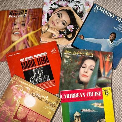 COLLECTION OF RECORDS | Vinyl record albums, including Percy Faith, Johnny Mathis, & other Latin & Caribbean music. 