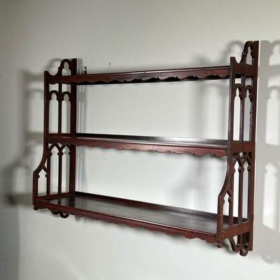OPEN WALL SHELF | Wooden curio display shelf - l. 32 x w. 8.75 x h. 26 in 