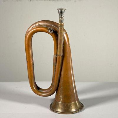 ANTIQUE BUGLE | Brass and possibly copper - l. 11.5 in 