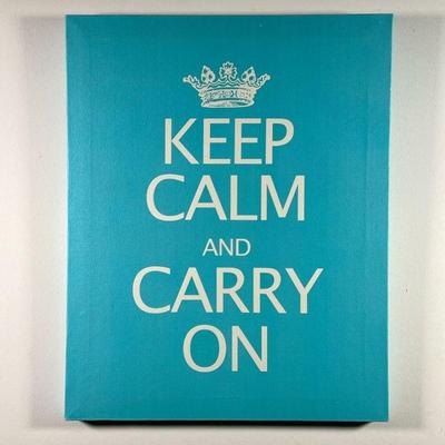KEEP CALM AND CARRY ON | Canvas print wall art, unframed; w. 16 x h. 20 in 