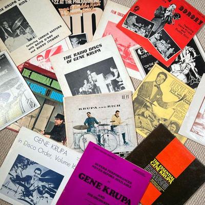 (14PC) COLLECTION OF GENE KRUPA RECORDS
| Vinyl record albums by Gene Krupa and his orchestra including film tracks and records with...