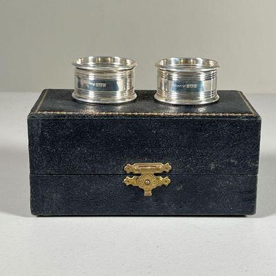 (2PC) PAIR ENGLISH STERLING NAPKIN RINGS | Together appx. 1.5 oz, in a lovely presentation box! 