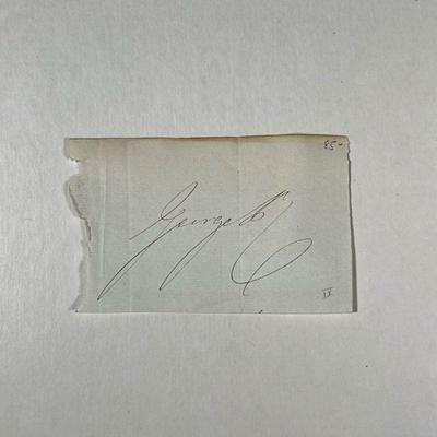 [AUTOGRAPH] KING GEORGE IV (1762-1830) | A gracefully penned signature, George R., the British monarch from 1820-1830 - w. 4.5 x h. 3 in...