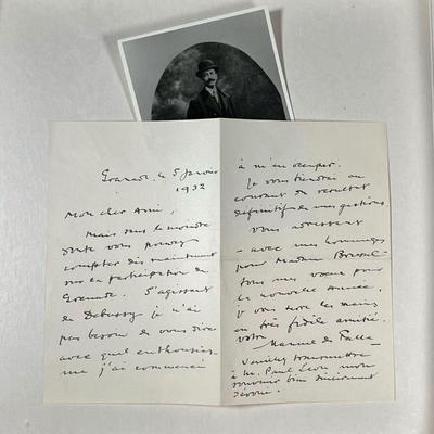 [AUTOGRAPH] MANUEL DE FALLA | Manuel de Falla. An autograph letter signed Granada, January 5, 1932, by the Spanish composer. 