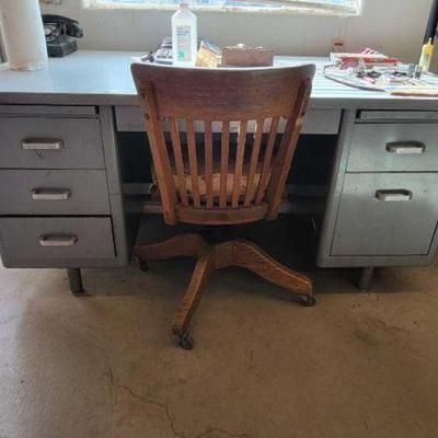 #1500 â€¢ Metal Desk with Chair