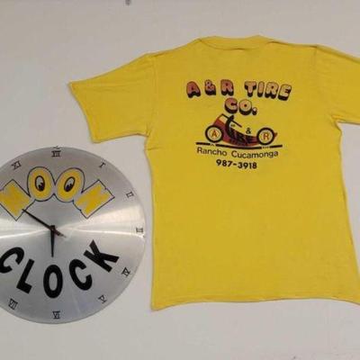#1004 â€¢ Moon Clock and A&R Tire Co T-Shirt
