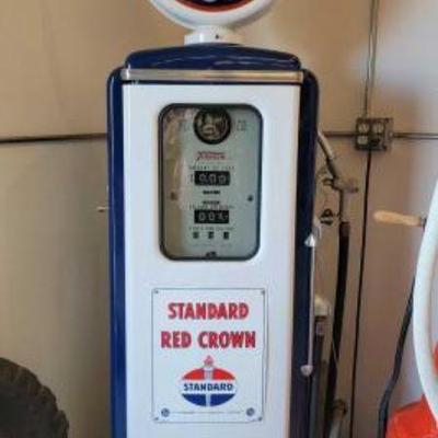 #220 â€¢ Tokheim Standard Red Crown Gasoline Gas Pump