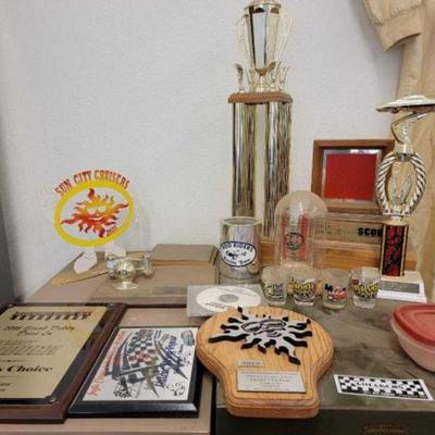 #1022 â€¢ Racing Trophies, Plaques, Speedway Shotglasses and More