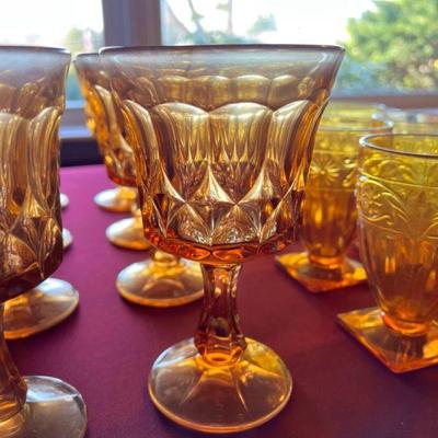 Vintage amber goblets