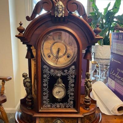 Ansonia Triumph walnut mantle clock 19th century
