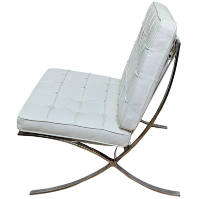  Mies van der Rohe Replica - Knoll Barcelona Style Chair in White Leather 