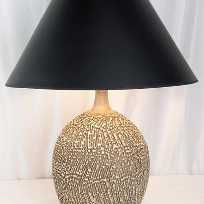Vintage Lee Rosen For Design Technics Textured Scraffito Ceramic Table Lamp 