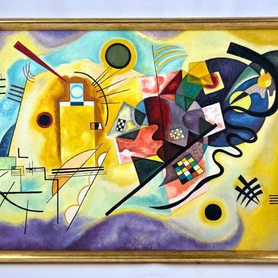 Framed Oil Painting After Wassily Kandinsky: 