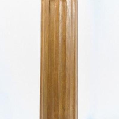 Antique Oak Pillar Plant Stand - 32 In High