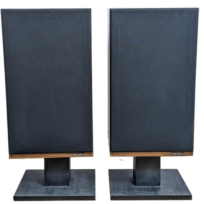 Pair Vintage Polk Audio 10A Speakers with Polk Stands