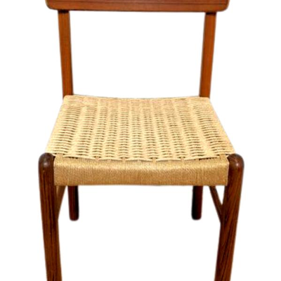 Teak Sun Cabinet Co. Danish Modern Style Chair with Woven Seat
