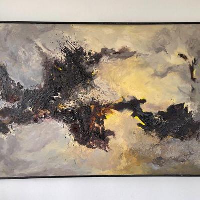 Lot 021-BR1: Large Textural Abstract

Features: 
â€¢	Large, framed original abstract signed â€œCardwellâ€ (artist: Margaret Cardwell)...