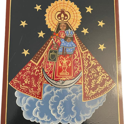 Lot 052-I: La Virgen de la Merceo

Features: 
â€¢	Hand-painted/varnished religious icon on wood
â€¢	Created (â€œwrittenâ€) and...