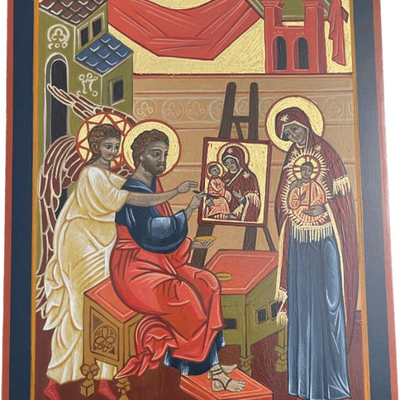 Lot 055-I: Saint Luke

Features: 
â€¢	Hand-painted/varnished religious icon on wood
â€¢	Created (â€œwrittenâ€) and signed/dated by our...