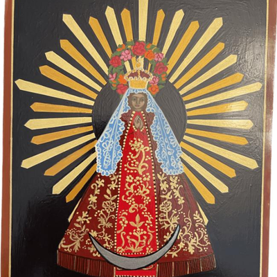 Lot 054-I: Nuestra Madre Santisima Del Roble

Features: 
â€¢	Hand-painted/varnished religious icon on wood
â€¢	Created (â€œwrittenâ€)...