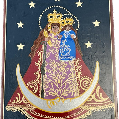 Lot 038-I: Nuestra Senora De Los Remedios

Features: 
â€¢	Hand-painted/varnished religious icon on wood
â€¢	Created (â€œwrittenâ€) and...
