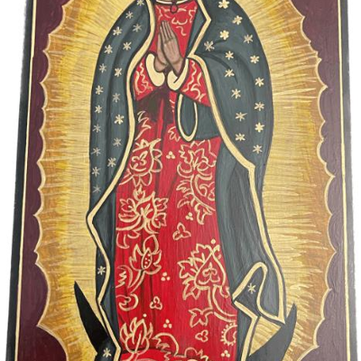 Lot 053-I: La Virgen de Guadalupe

Features: 
â€¢	Hand-painted/varnished religious icon on wood
â€¢	Created (â€œwrittenâ€) and...