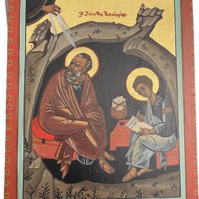 Lot 043-I: St John the Theologian

Features: 
â€¢	Hand-painted/varnished religious icon on wood
â€¢	Created (â€œwrittenâ€) and...