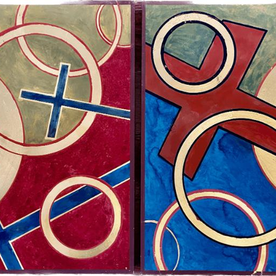 Lot 067-I: Cross Paintings

Features: s
â€¢	Text here
â€¢	More text here

Dimensions: 9â€ x 12â€ each

Condition: Very Good condition

