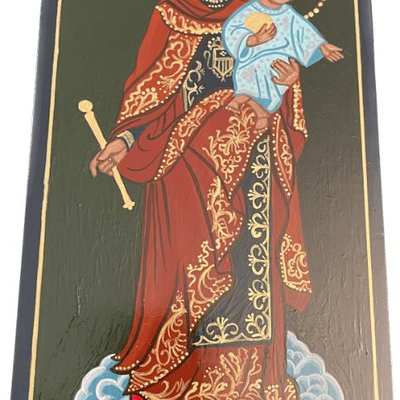 Lot 041-I: La Madre De La Merceo De Toluca

Features: 
â€¢	Hand-painted/varnished religious icon on wood
â€¢	Created (â€œwrittenâ€) and...