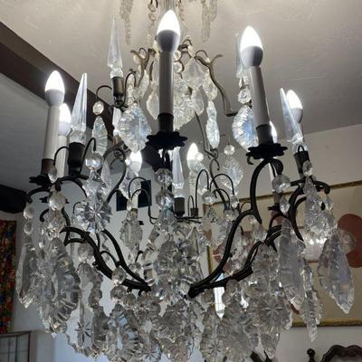 French Wrought Iron and Chrystal.