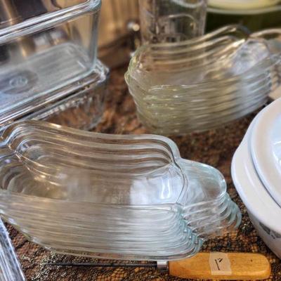 Vintage Indiana glass Banana split dishes