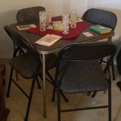 Bridge table and chairs