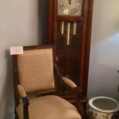 Nice chair, grandfather clock